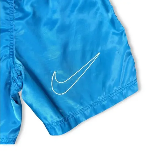 Vintage Nike Shorts OG Big Swoosh 90s Blue Windbreaker Running XS 26 - Picture 3 of 10